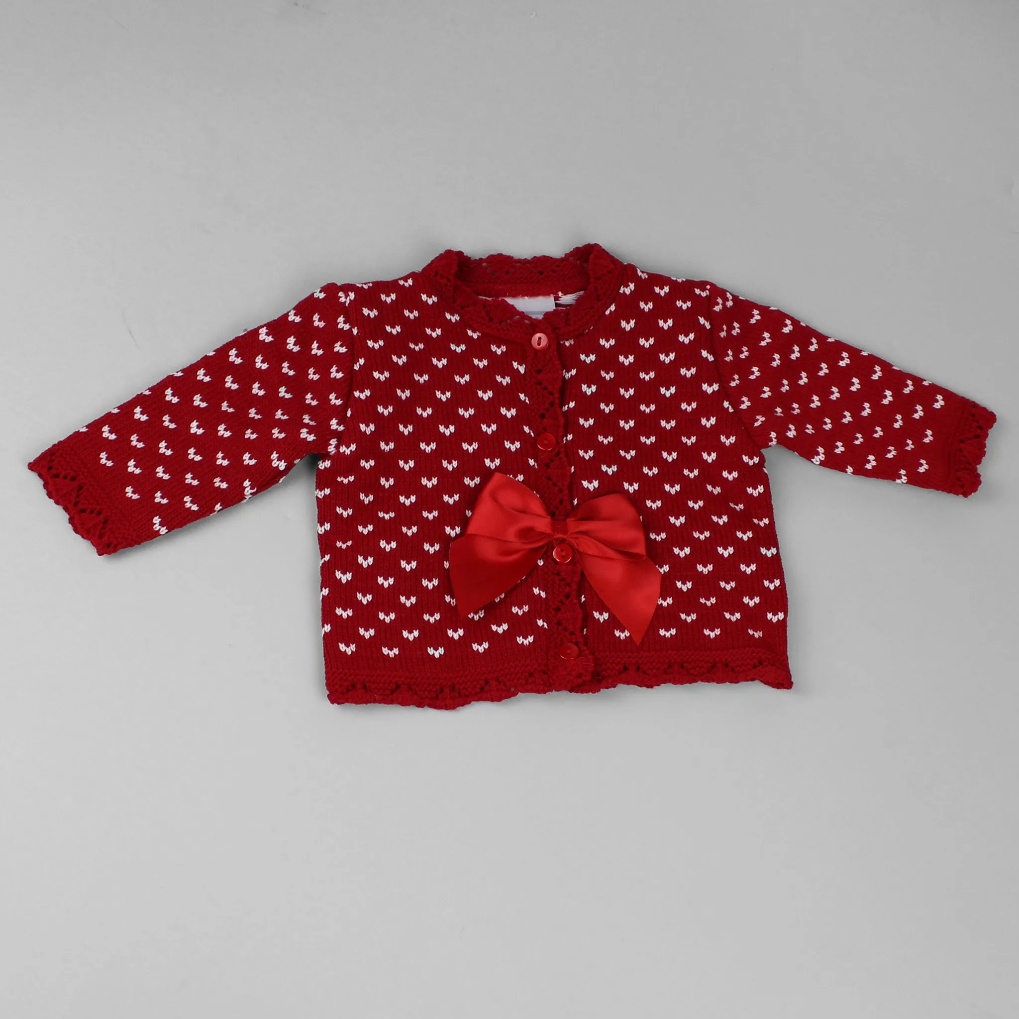 Baby Girls Red Cardigan With Bow