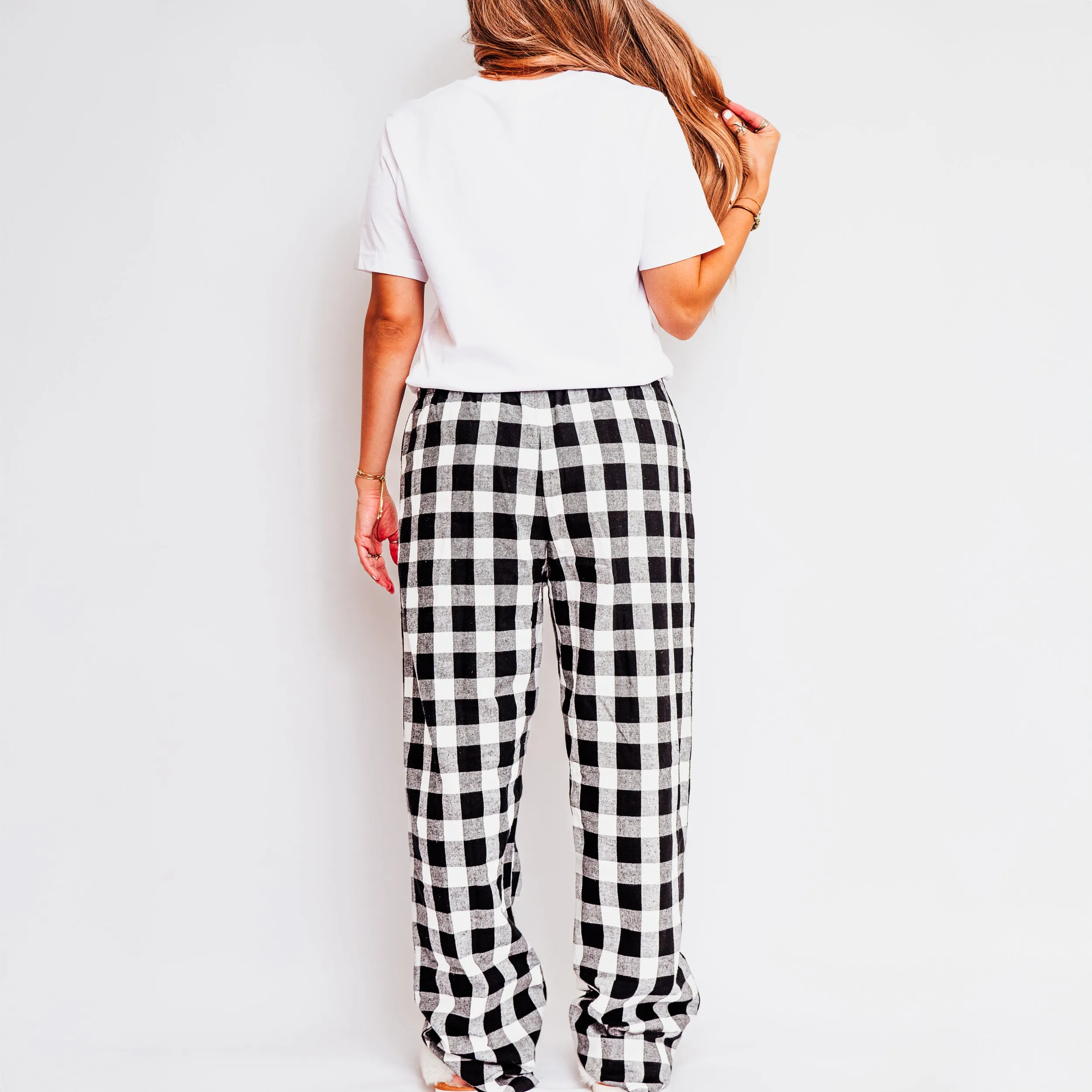 Baby It's Cold Outside Cursive | Plaid Pajama Set