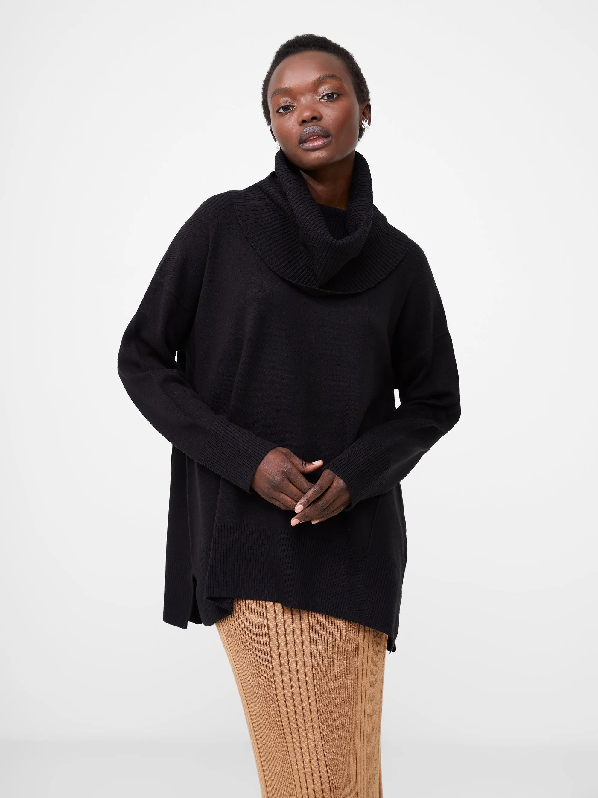 Babysoft Ribbed Cowl Neck Jumper