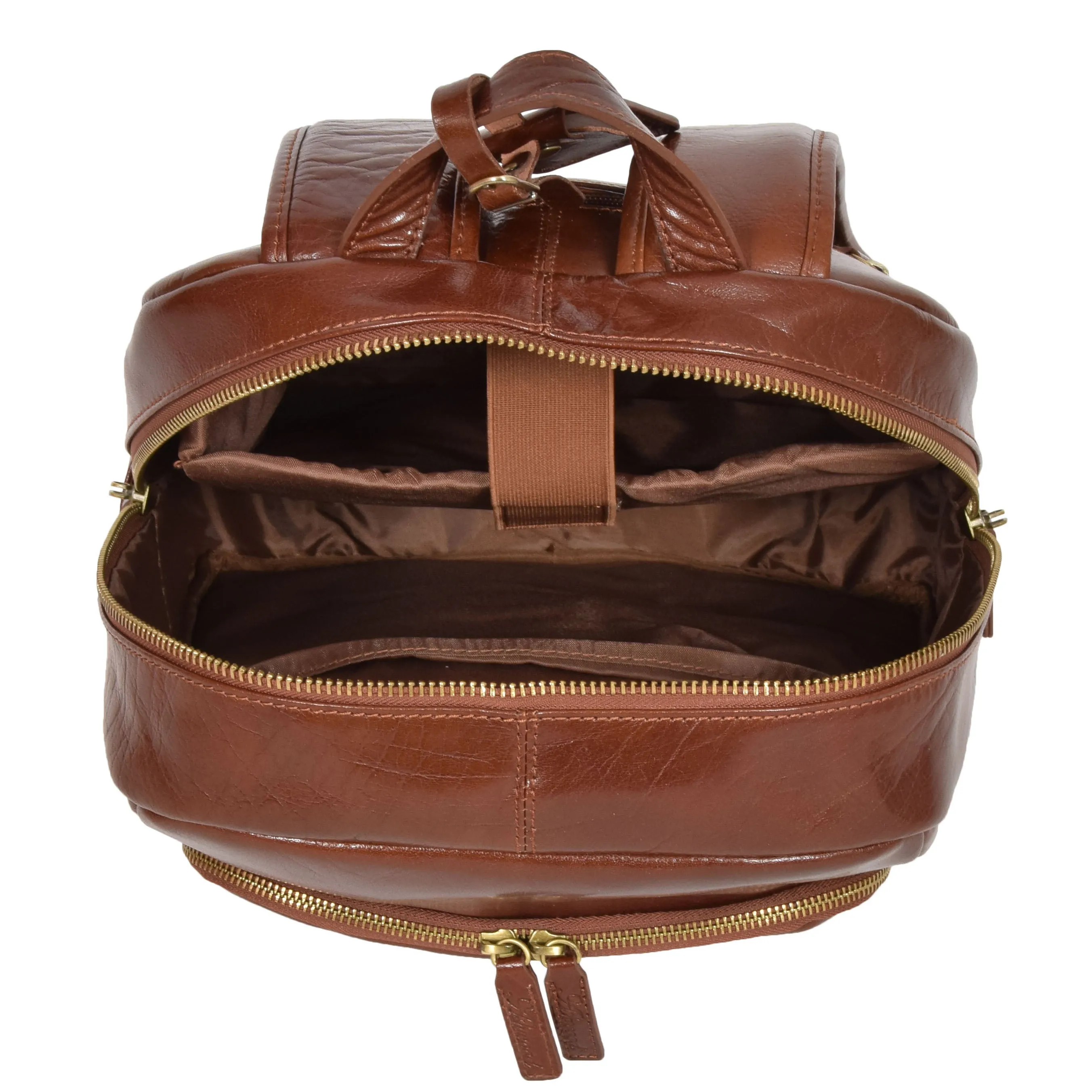 Backpack Chestnut Real Leather Large Travel Rucksack Cora