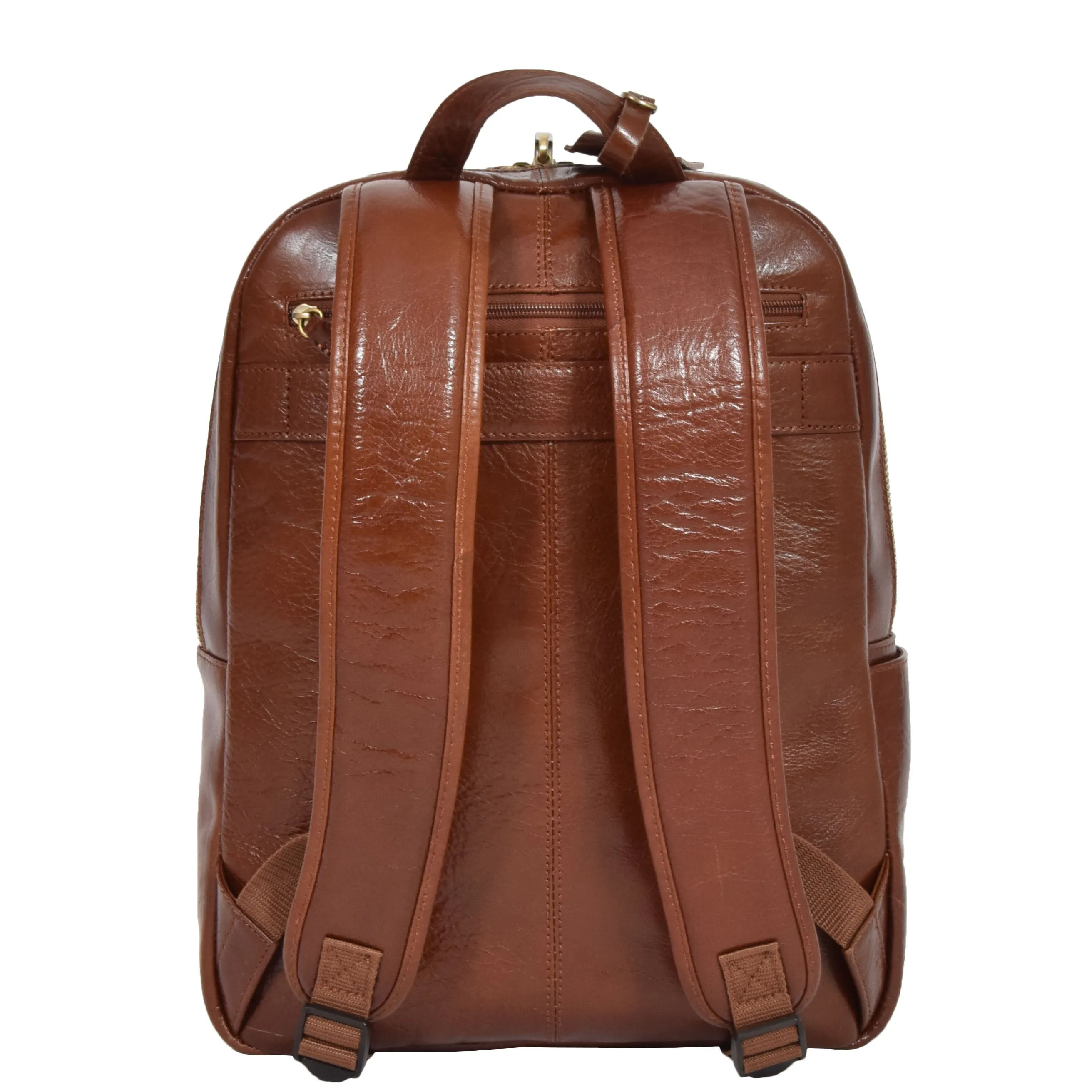 Backpack Chestnut Real Leather Large Travel Rucksack Cora