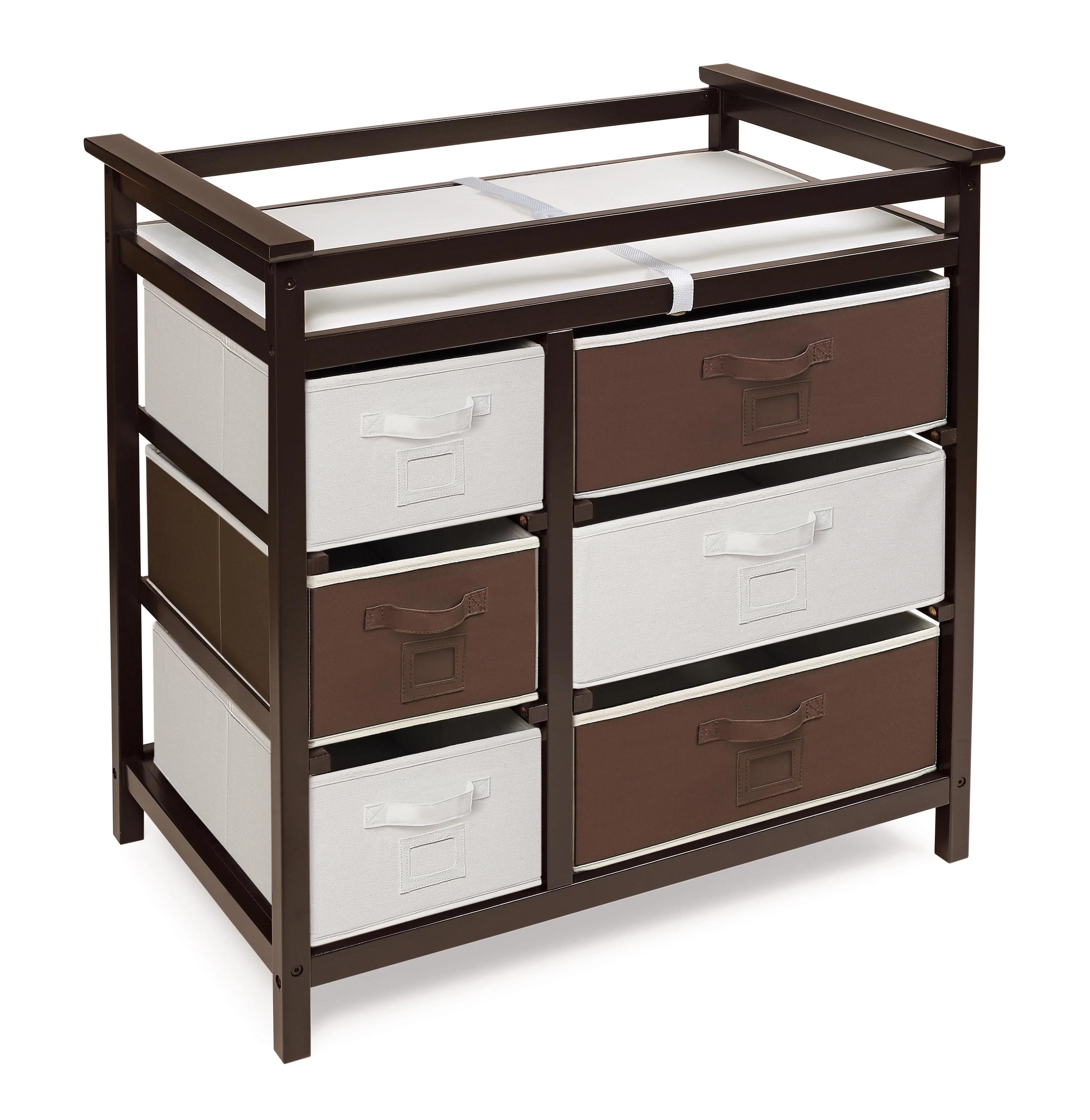 Badger Basket Modern Baby Changing Table with Six Baskets