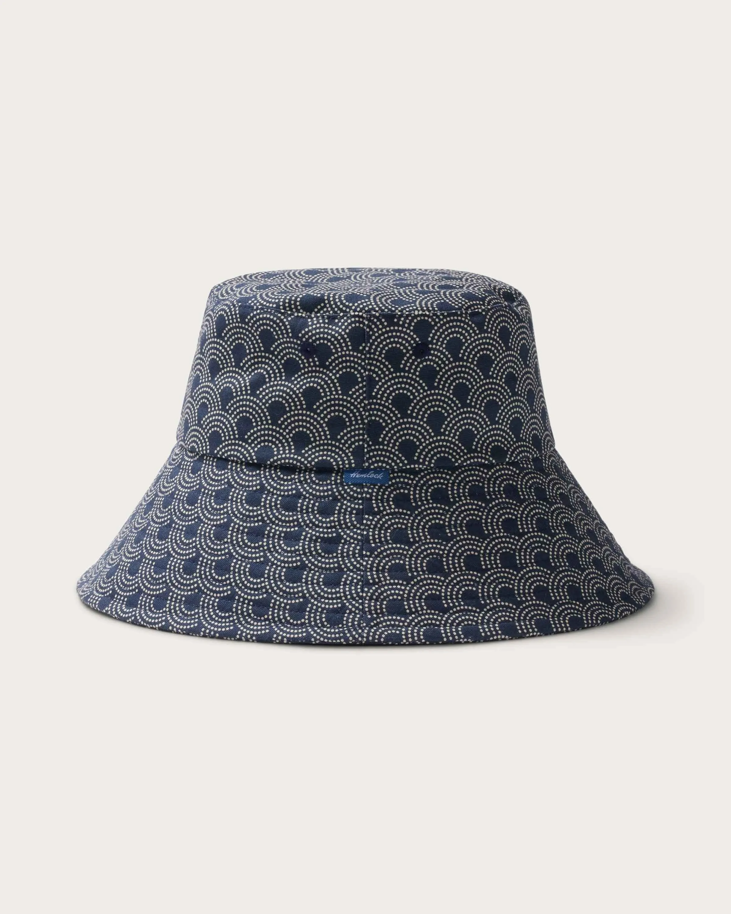 Bali Wide Brim Bucket in Indigo Waves