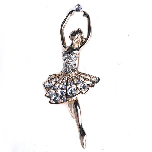 Ballet Dancer Ballerinas Brooches Women Girls Cachecol Hijab Pin Up Clips Scarf Hats Shoulder Corsages Bouquet Joias Ouro Bijoux