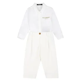 Balmain Baby Boys Ivory Suit