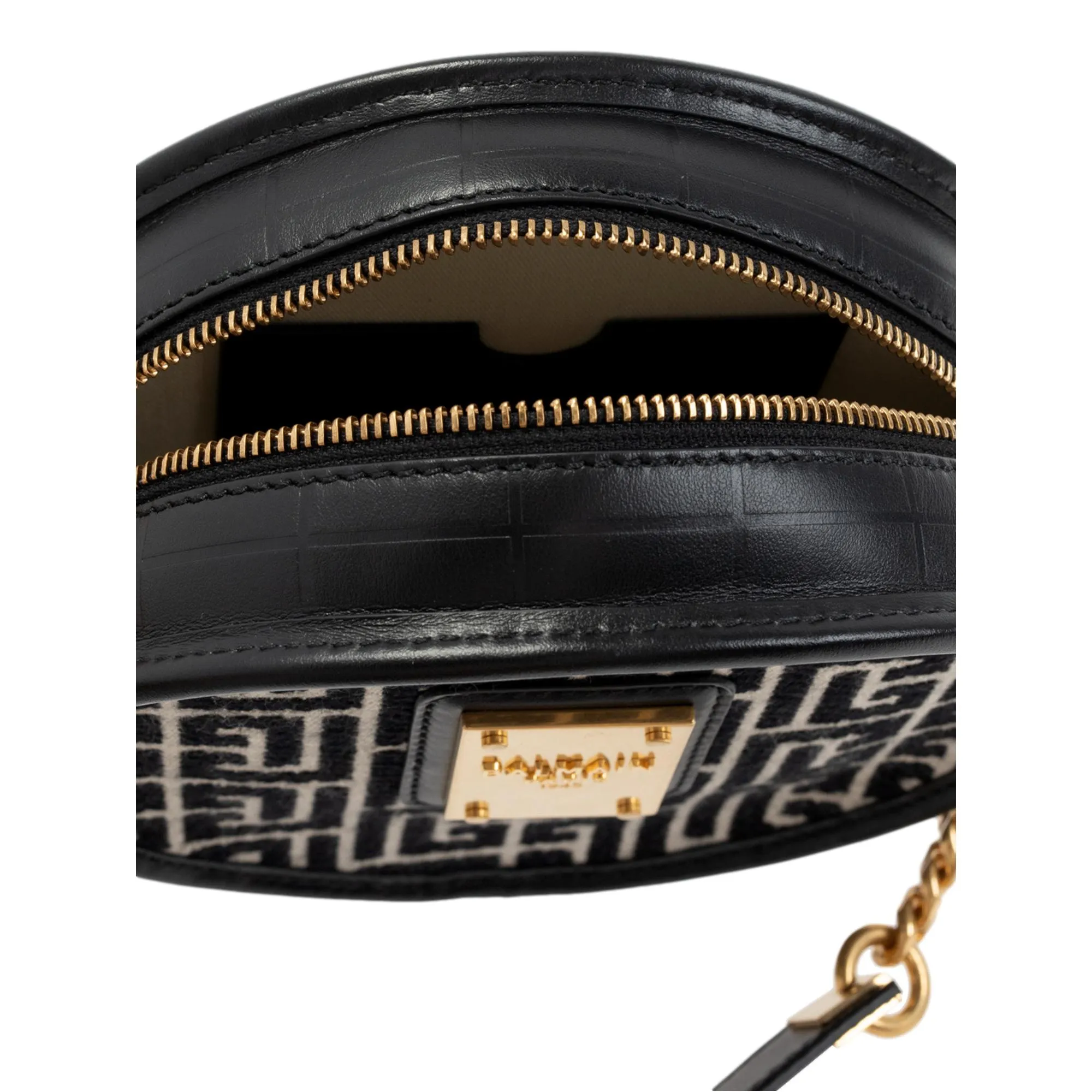 Balmain Canteen Black/Ivory Jacquard Logo Bag