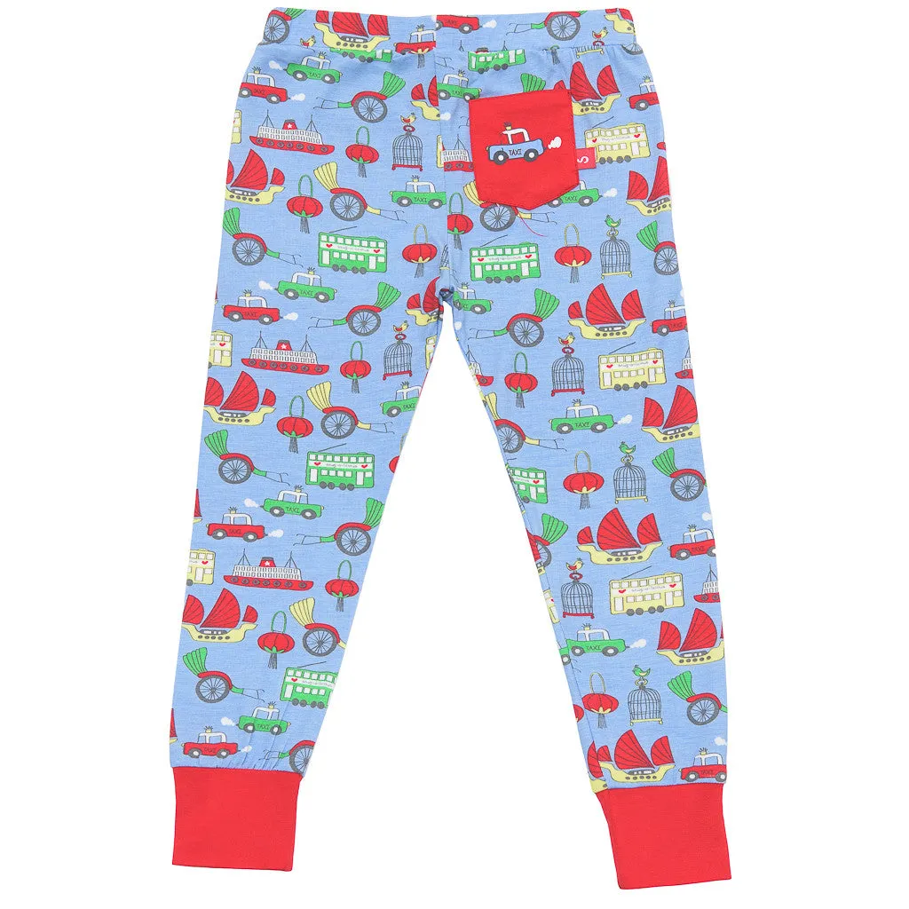 Bamboo long John Pyjamas - 3 little taxis