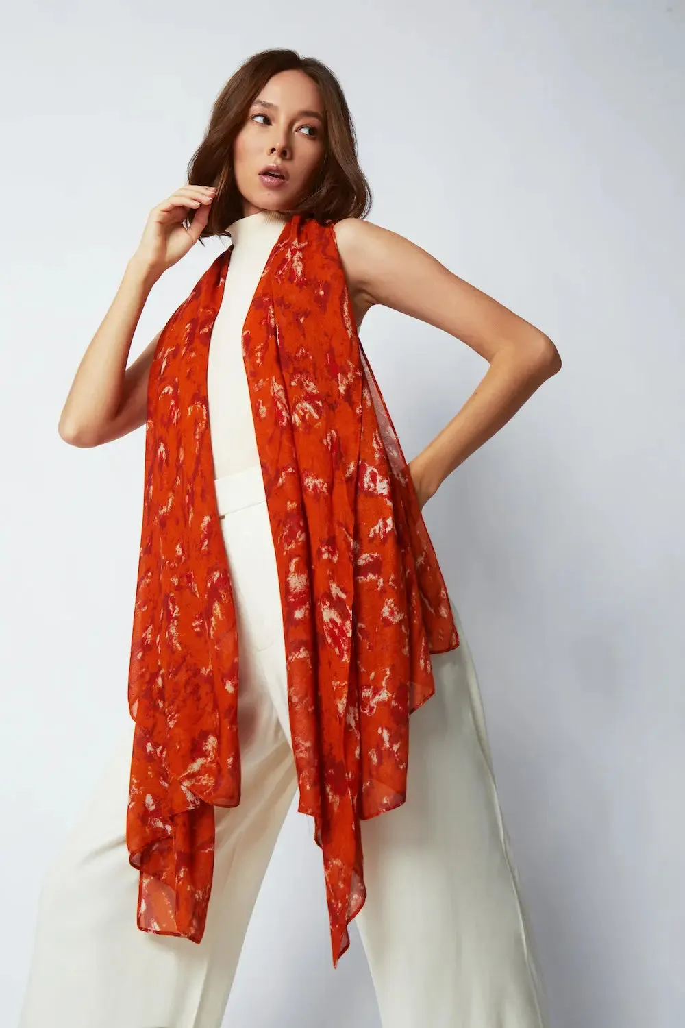 Bamboo Scarf-Matera Scarves Burnt Orange