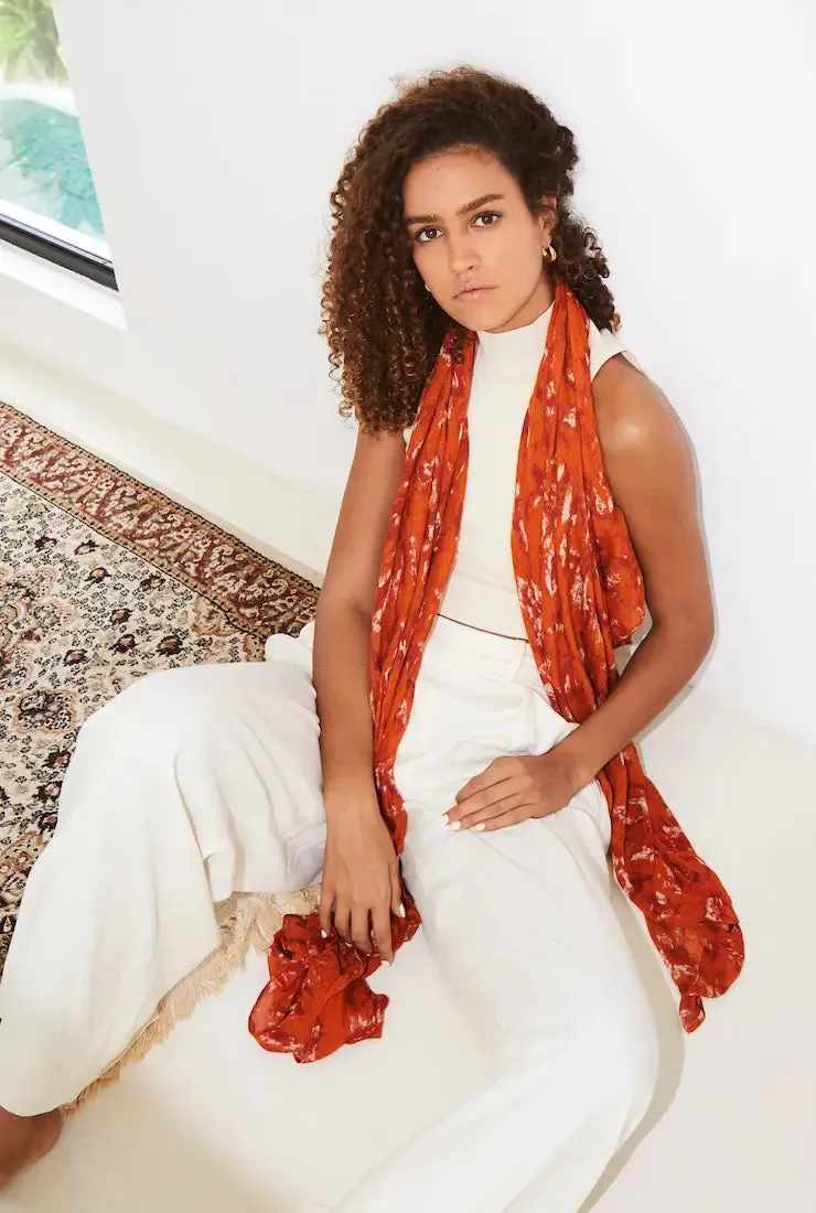 Bamboo Scarf-Matera Scarves Burnt Orange