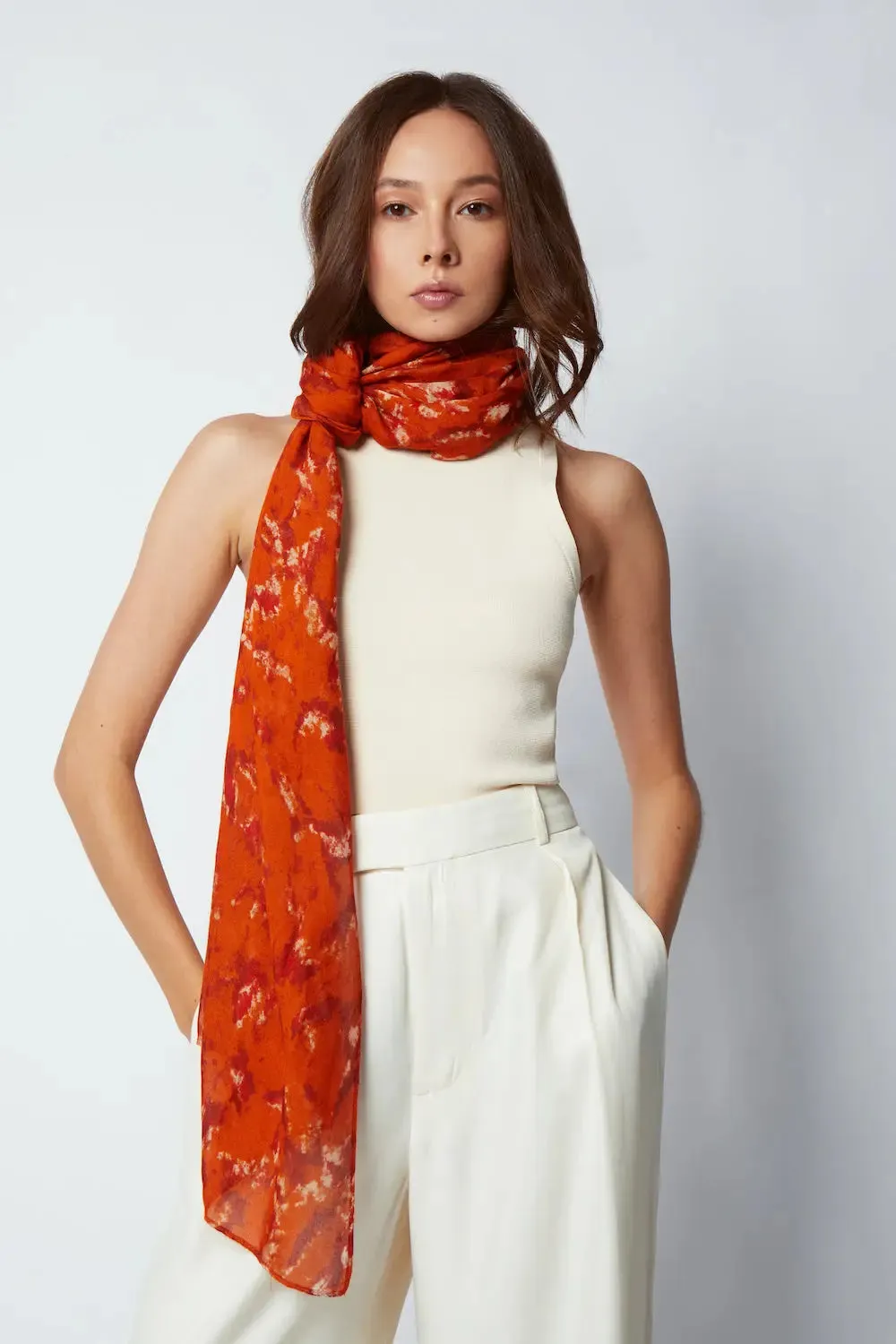 Bamboo Scarf-Matera Scarves Burnt Orange