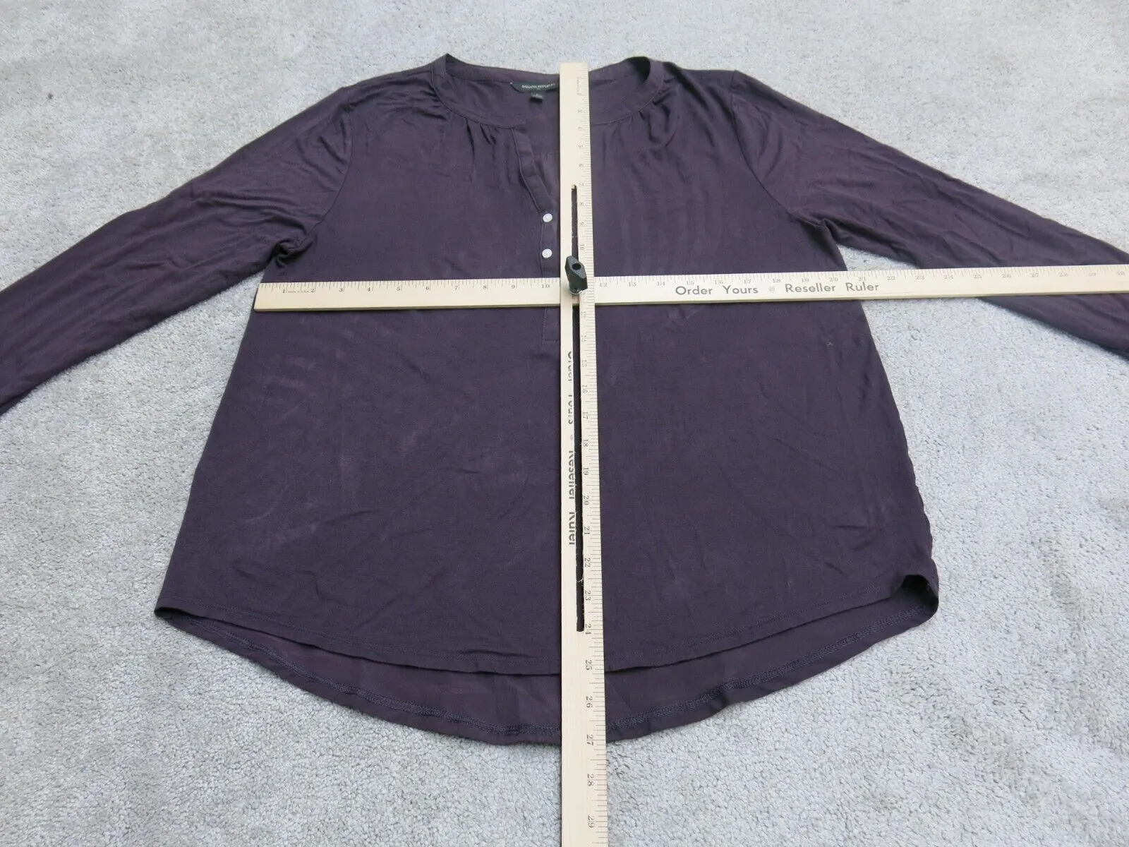 Banana Republic Womens Henley Blouse Top Long Sleeves Purple Size Large