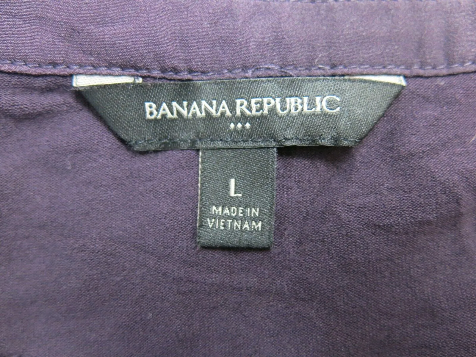 Banana Republic Womens Henley Blouse Top Long Sleeves Purple Size Large