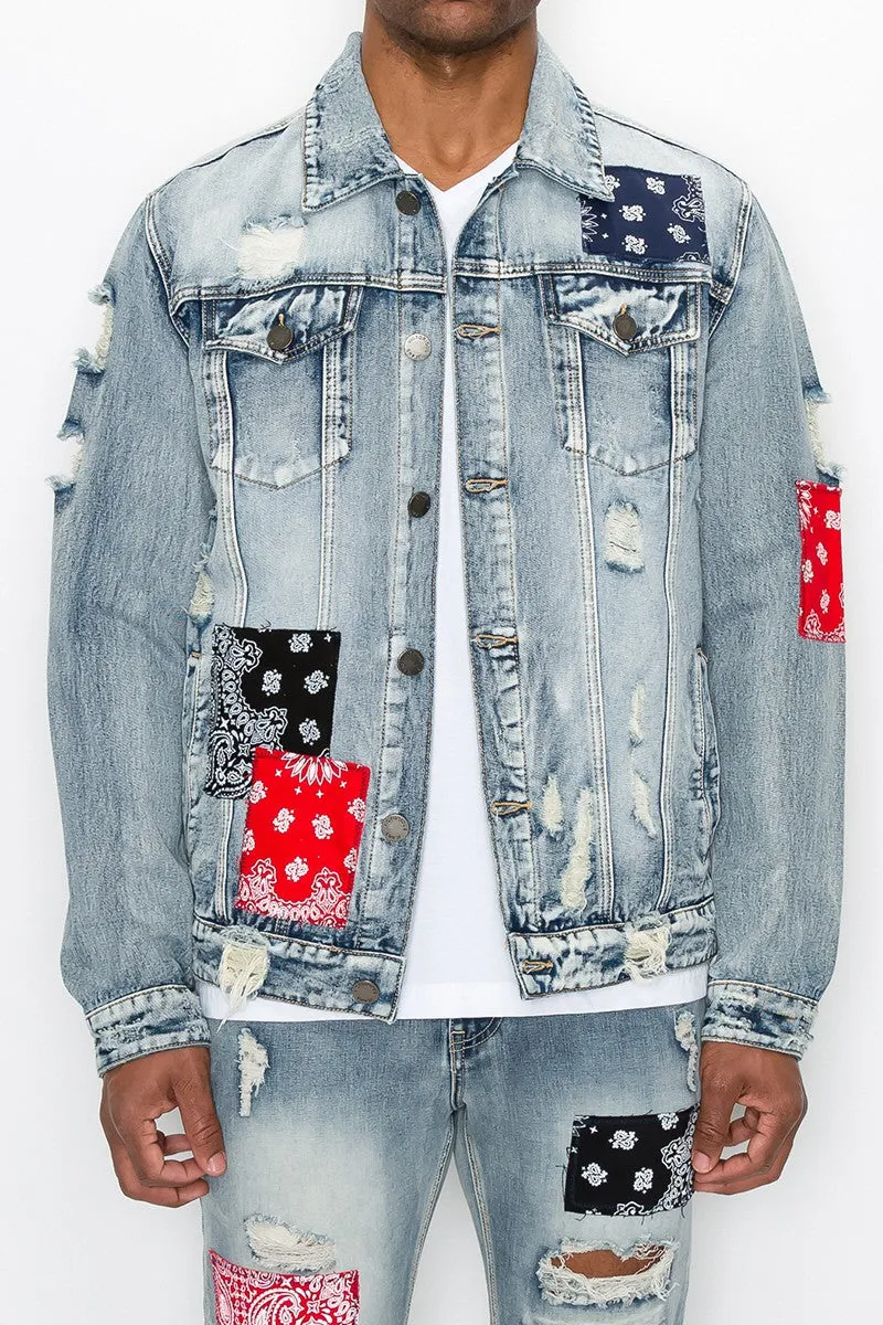 Bandana Patch Denim Jacket