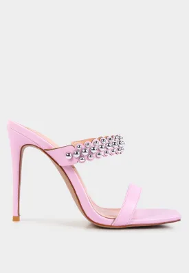 Bandy Stieletto Heel Metal Stud Sandals