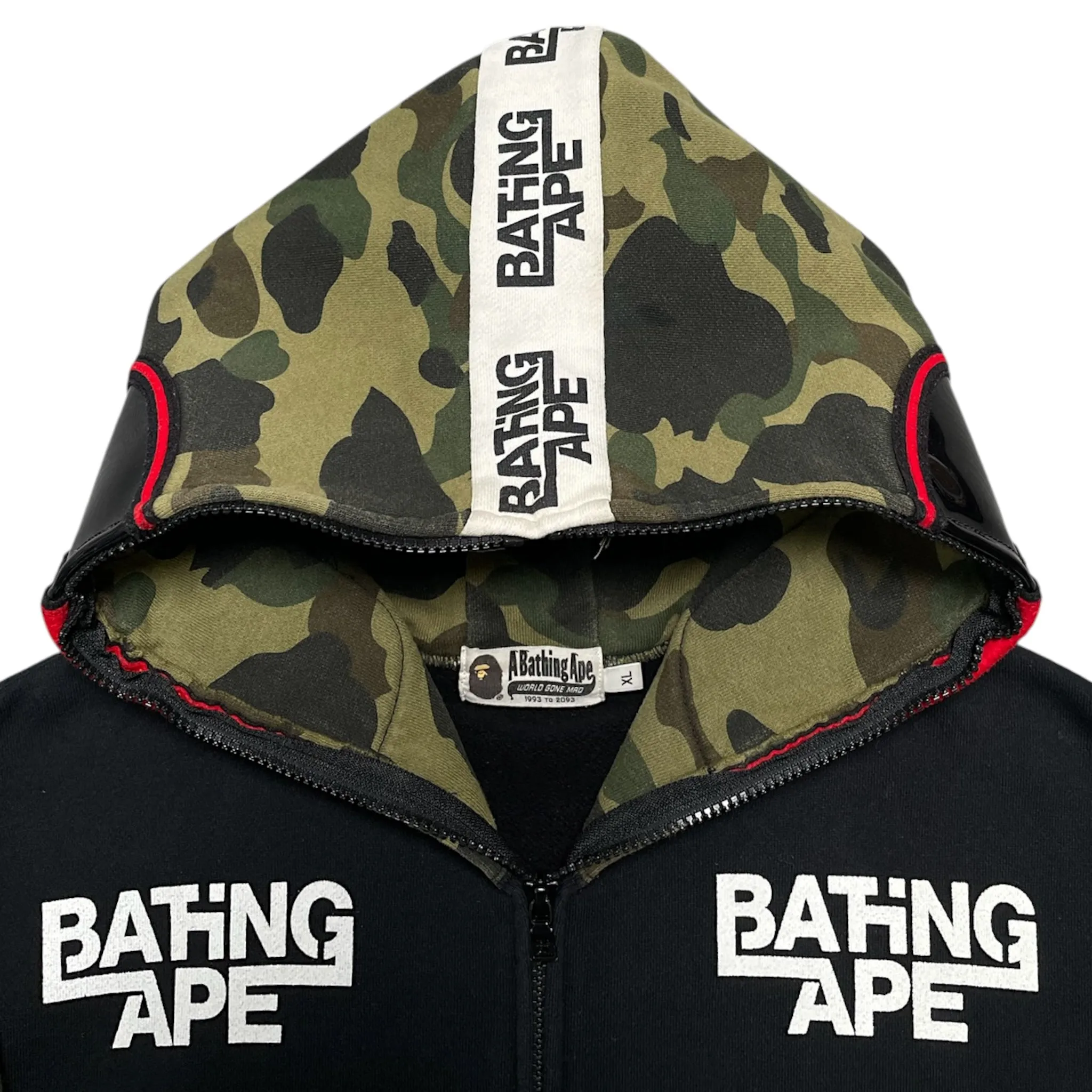 BAPE Bmx Mask Zip Up Hooded Sweatshirt Black Pre-Owned