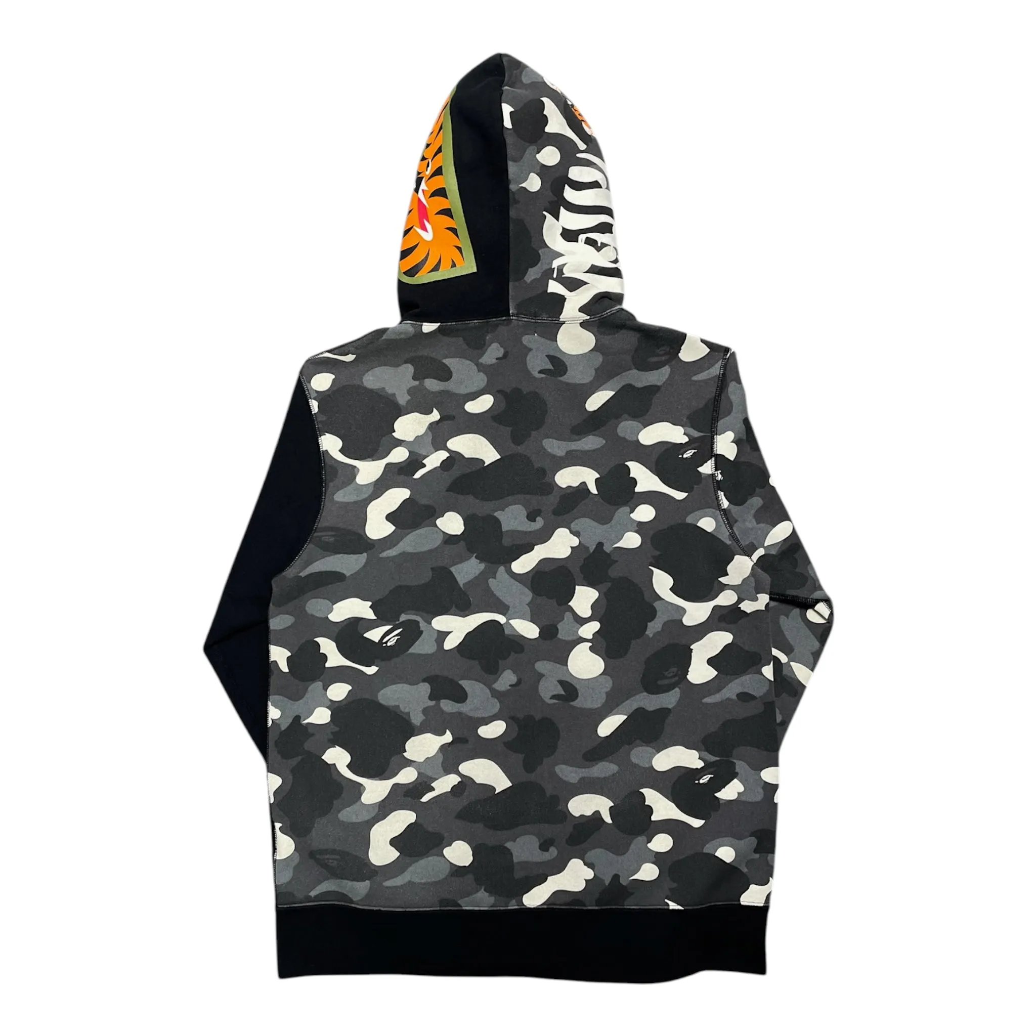 BAPE City Camo Tiger Shark Zip Hooded Sweatshirt Black Pre-Owned