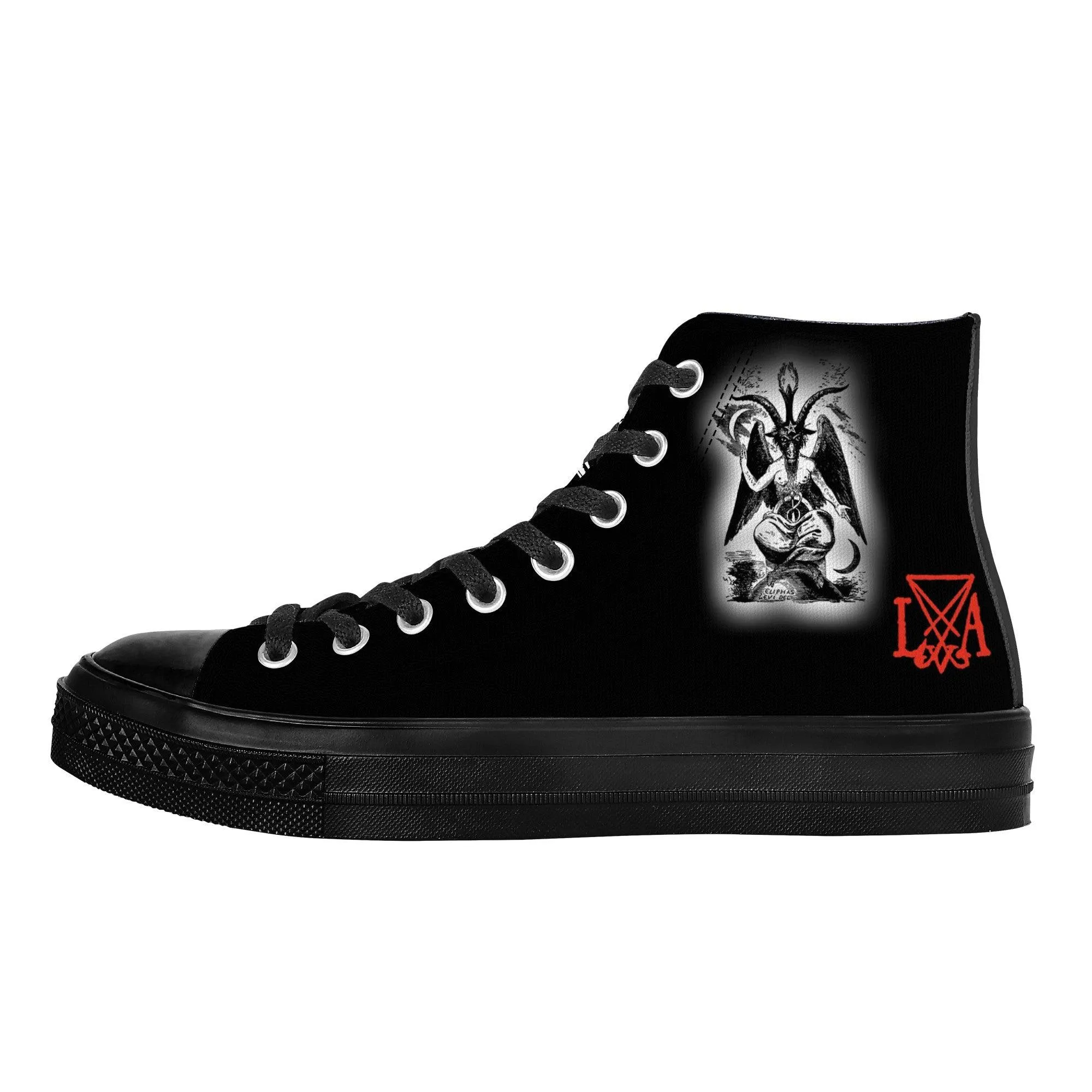 BAPHOMET High Top Canvas Shoes - Black