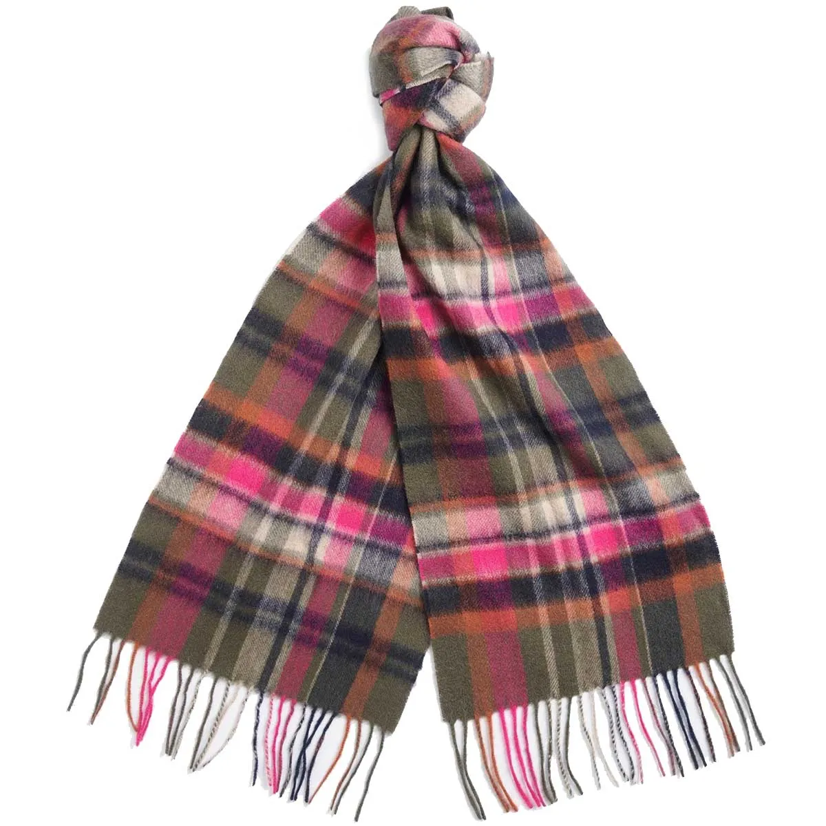 BARBOUR Vintage Winter Plaid Scarf - Pink Dahlia