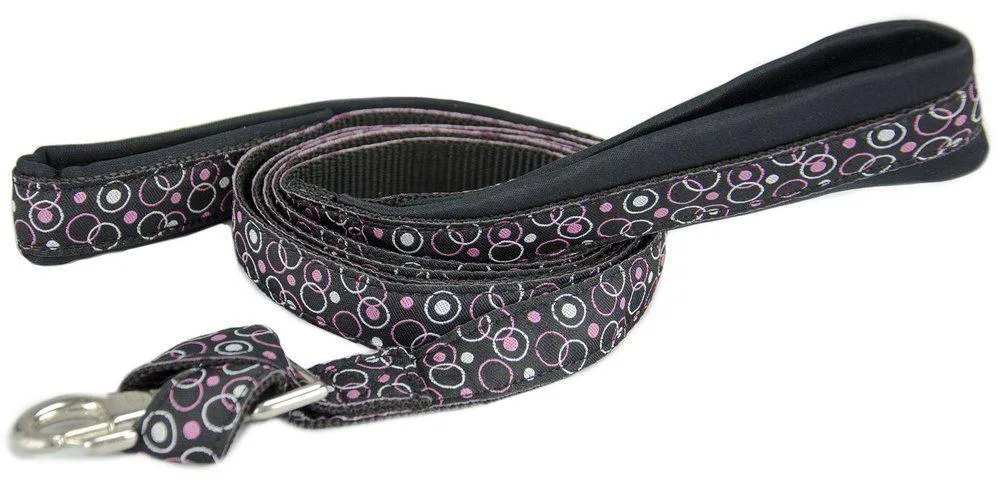 BARGAIN BIN Padded Double Handle Overlay Dog Leash Warranted Snap 1" X 6' Fun Designs