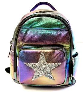 Bari Lynn Iridescent Mini Backpack - Galaxy w/Star