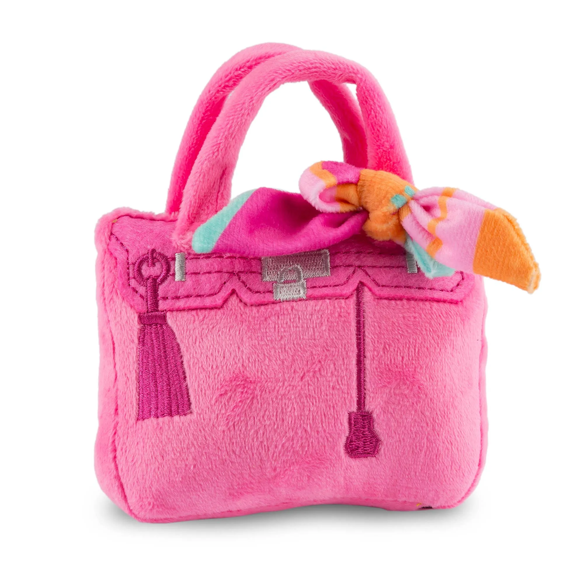 Barkin Bag - Pink w/ Scarf Squeaker Dog Toy: Large