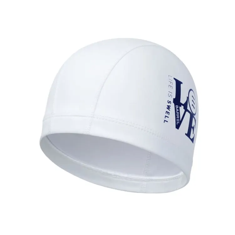 Barrel Love Silicone Coating Swim Cap-WHITE