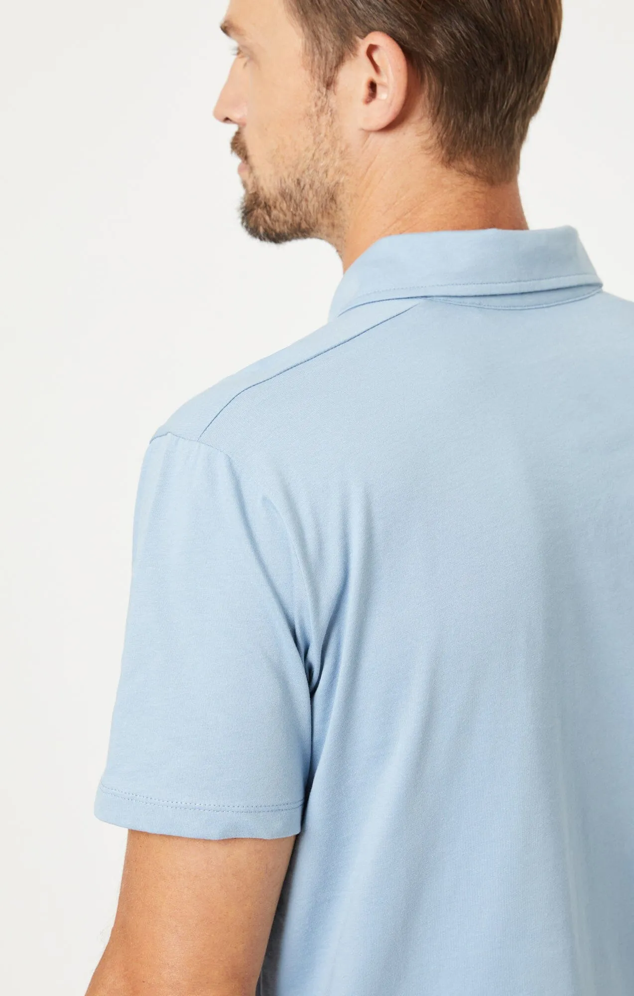 BASIC POLO SHIRT IN FADED DENIM