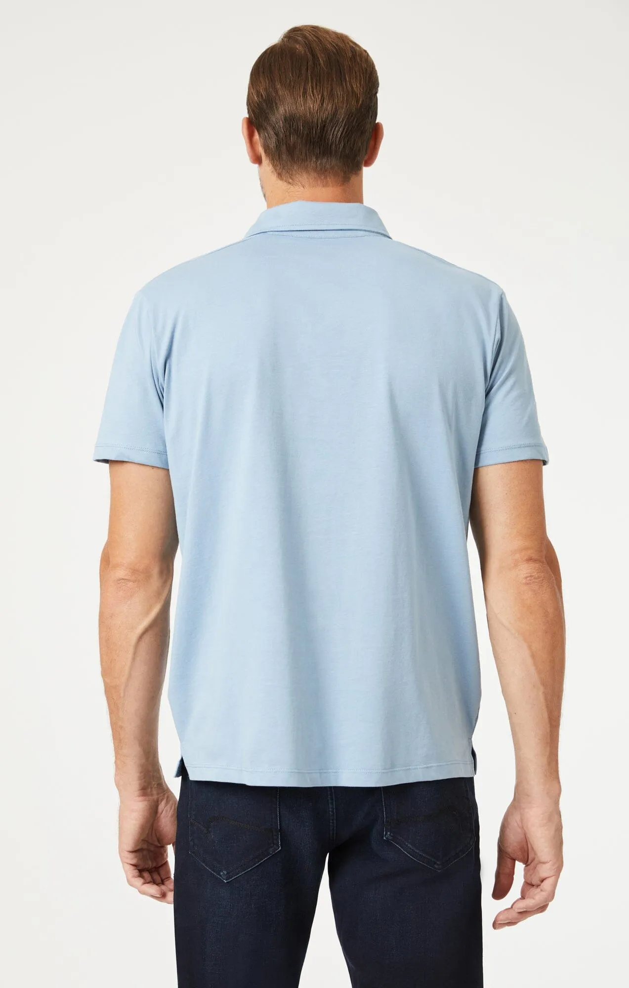 BASIC POLO SHIRT IN FADED DENIM