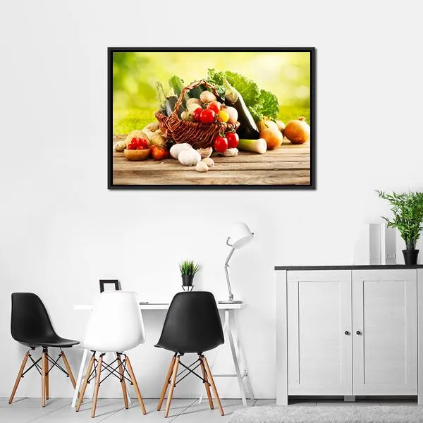 Basket Of Vegetables Canvas Wall Art