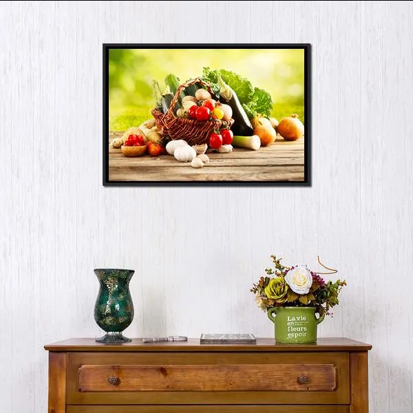 Basket Of Vegetables Canvas Wall Art