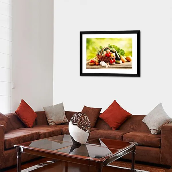 Basket Of Vegetables Canvas Wall Art