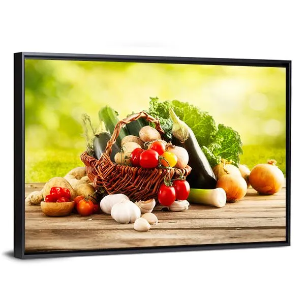 Basket Of Vegetables Canvas Wall Art