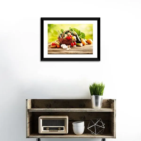 Basket Of Vegetables Canvas Wall Art