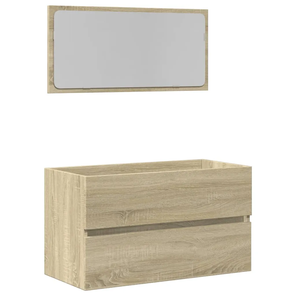 Bathroom Cabinet with Mirror Sonoma Oak 80x38.5x45 cm