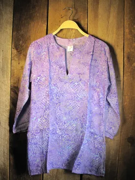 Batik Tunic in Lilac Waves