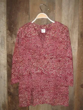 Batik Tunics Leaves in Marsala