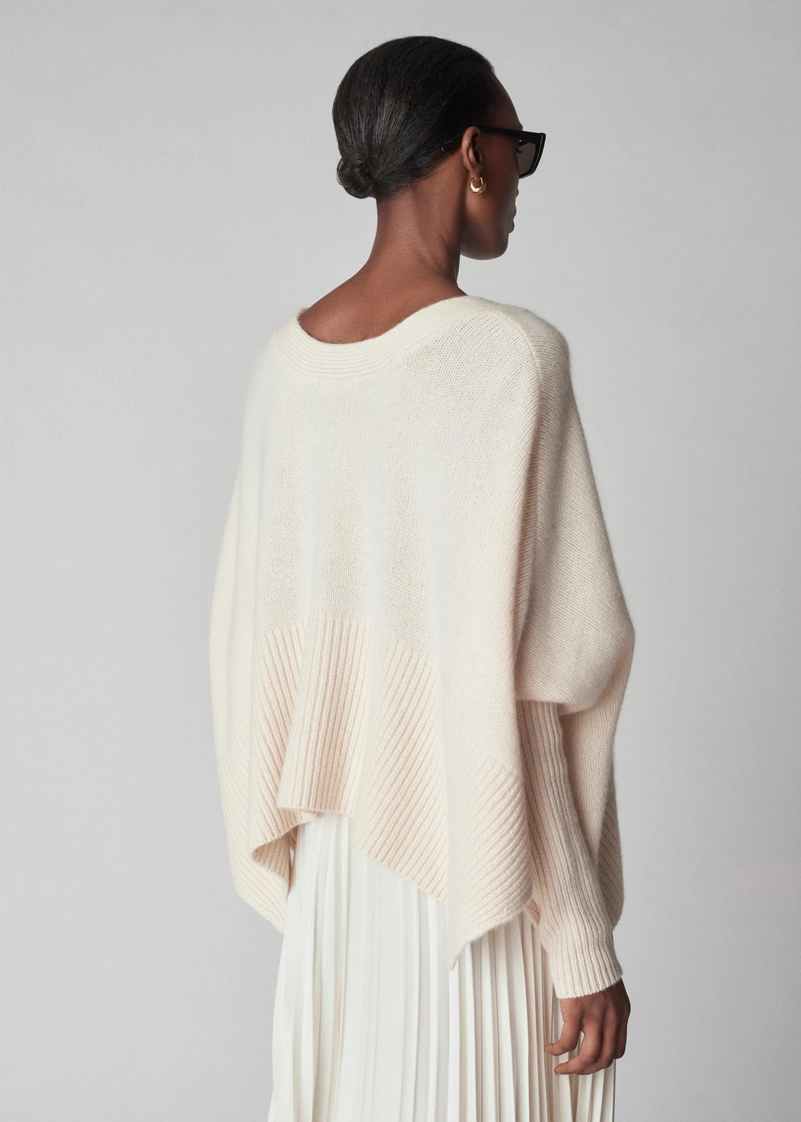 Batwing Cardigan in Cashmere - Ivory