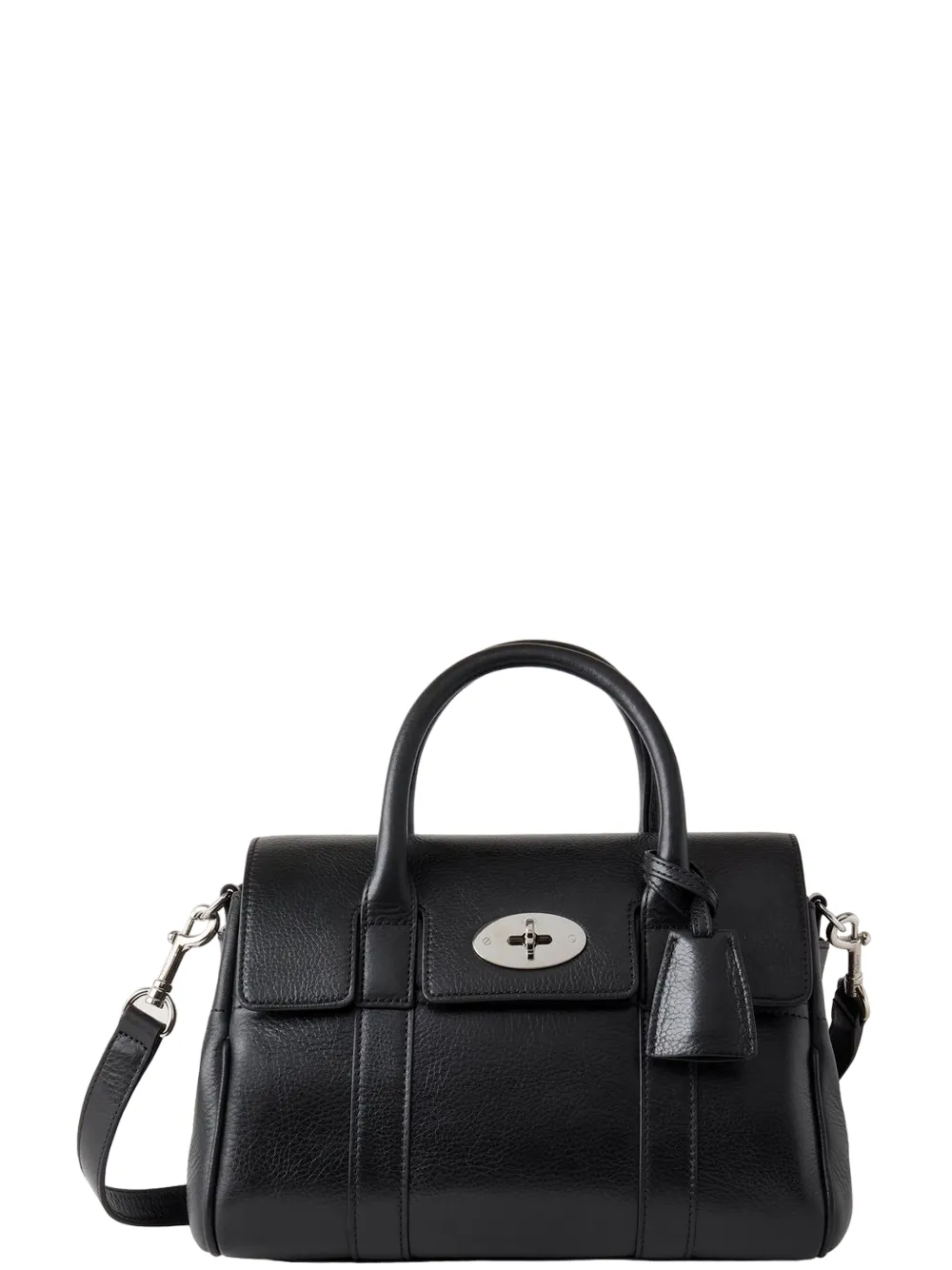 Bayswater Satchel Black High Shine Leather