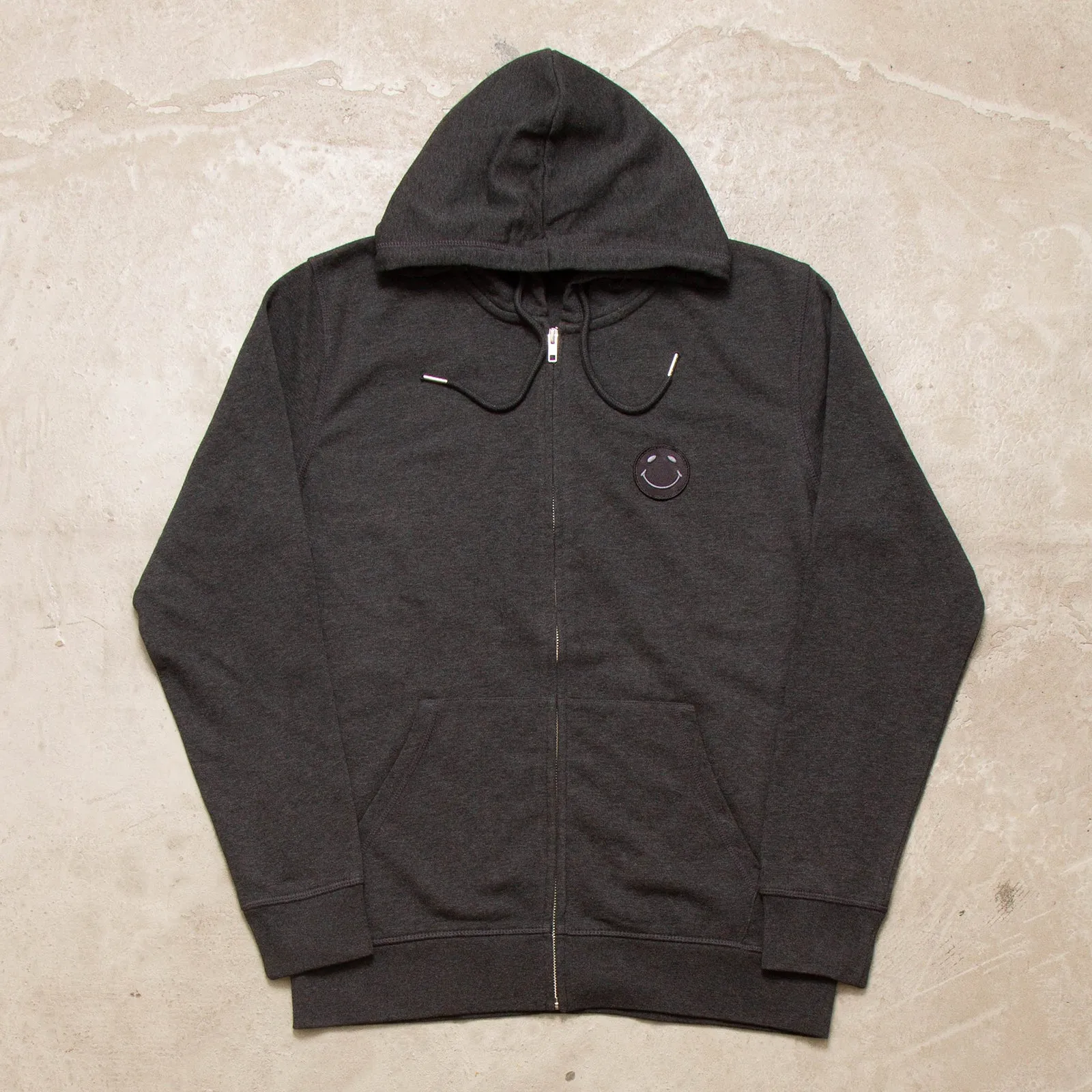 BB Smiley Crest - Zipped Hood - Anthracite