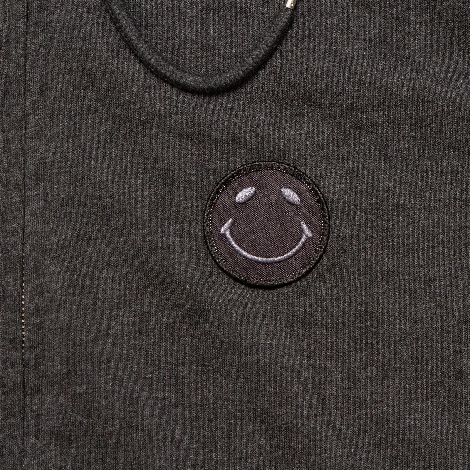 BB Smiley Crest - Zipped Hood - Anthracite