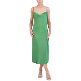 BCBGMAXAZRIA Womens Midi Cowl Neck Slip Dress