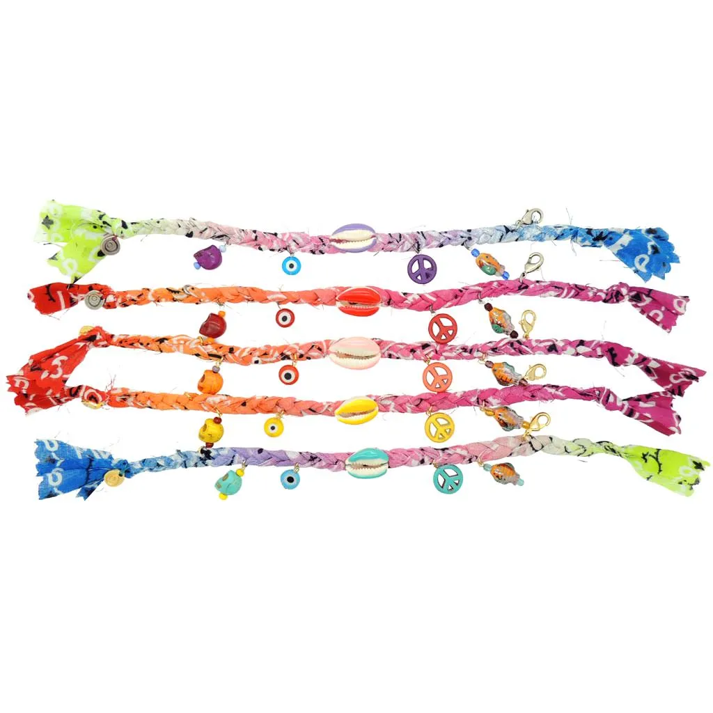 Beach Charms Bandana Braid Friendship Bracelet