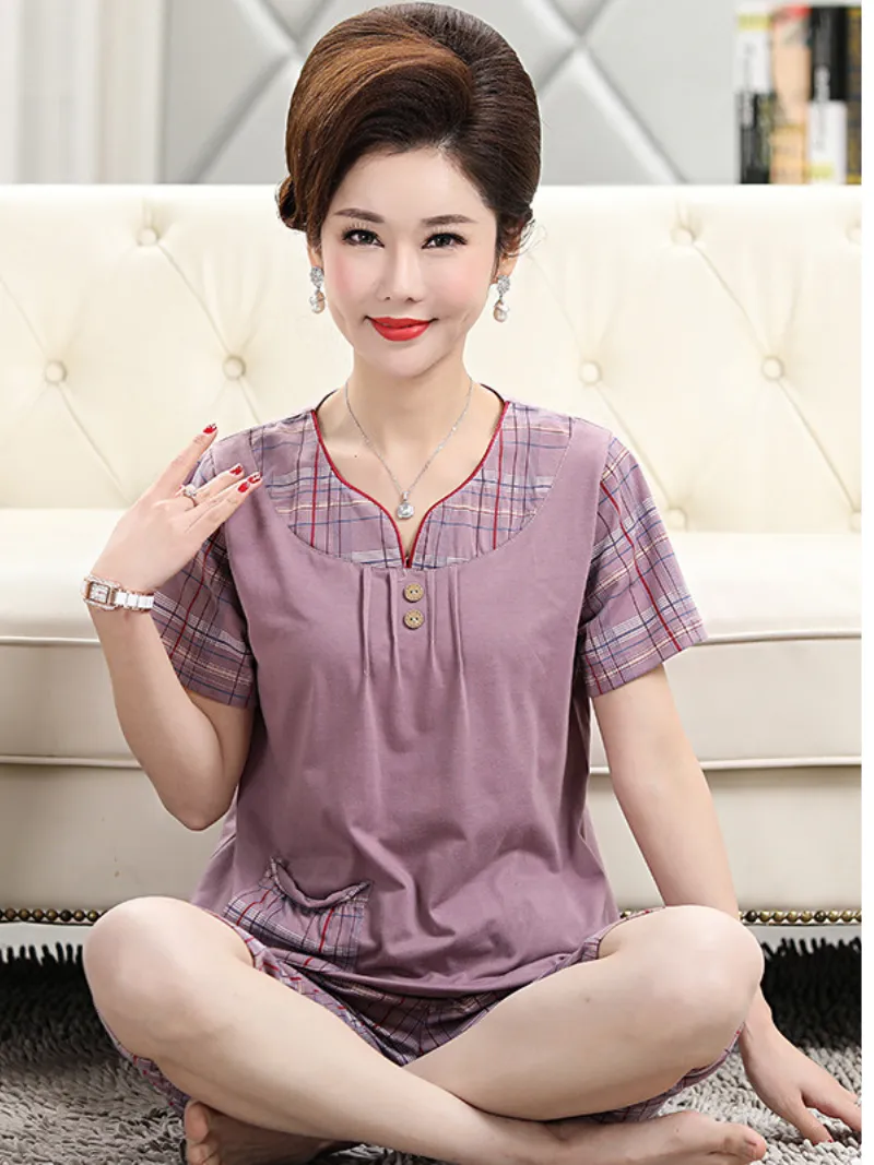 Beach party Summer Sleepwear Short Pajamas Suit