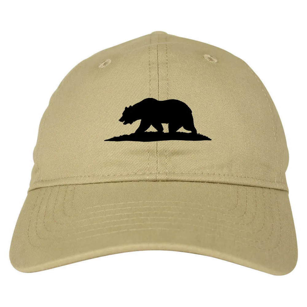 Bear Logo California Republic Mens Dad Hat Baseball Cap