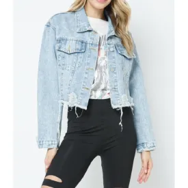 Beginners Luck Cropped Denim Jacket