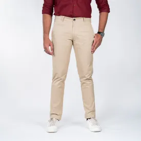 Beige Color Cotton Trouser Pants for Men