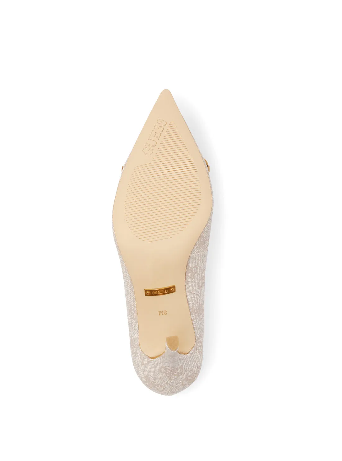 Beige Logo Scalee Stiletto Heels