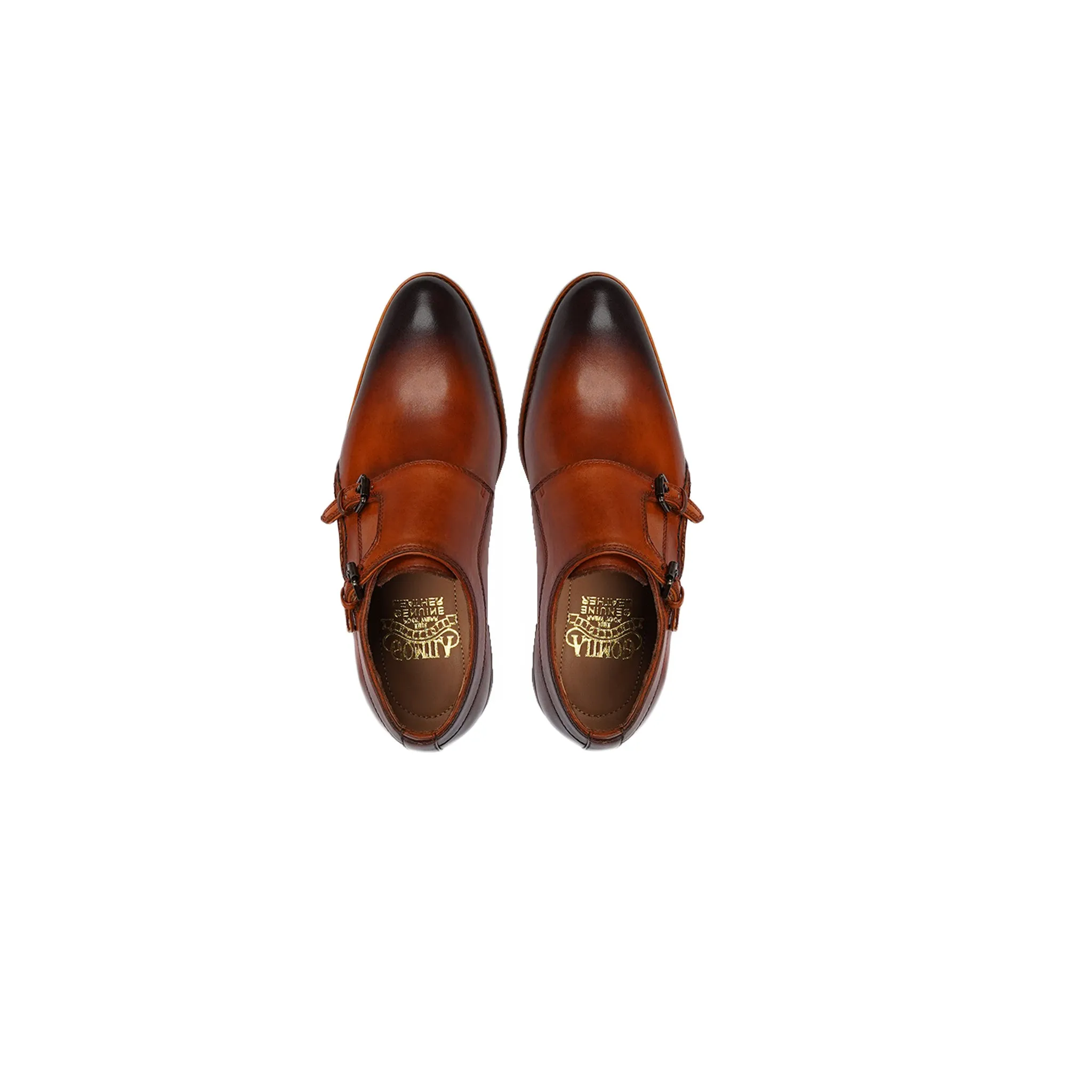 Belen - Kid's Burnished Tan Calf Leather Double Monkstrap (5-12 Years Old)