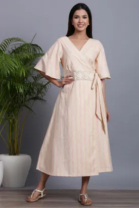 Bell Sleeves Wrap Dress