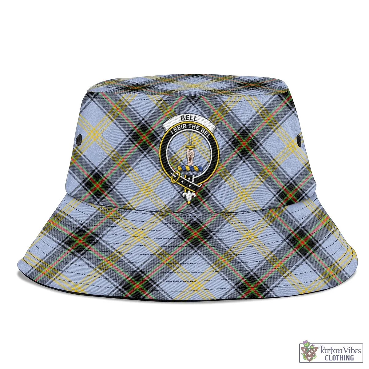 Bell Tartan Bucket Hat with Family Crest